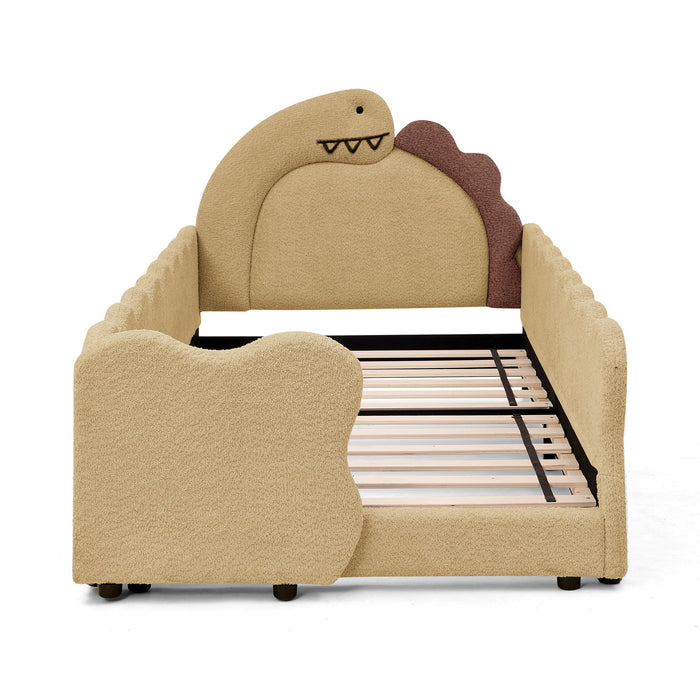 Cute Dinosaur Shaped Bed With Safety Guardrail, Toddler Frame Home Essentials
