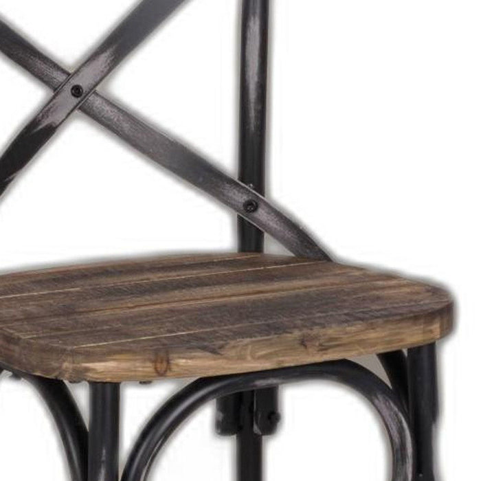 43" Iron Bar Chair - Brown / Black