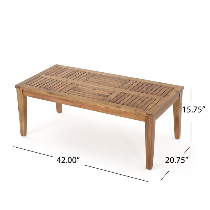 Ajuni - Rectangular Acacia Outdoor Coffee Table - Natural