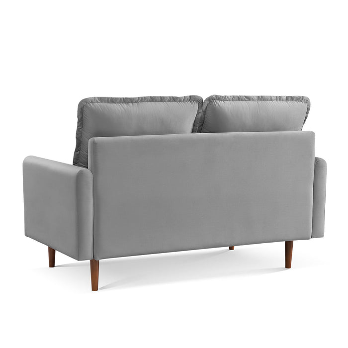 Loveseat Velvet - Gray / Dark Brown