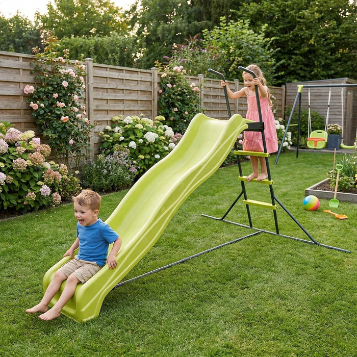 Xsl003G - Indoor Freestanding Playground Equipment Slide For Children - Green Daily Nest
