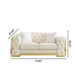 2 Seater Loveseat Sofa With Button Tufted Diamond Grid & 2 Pillows For Living Room Home Essentials