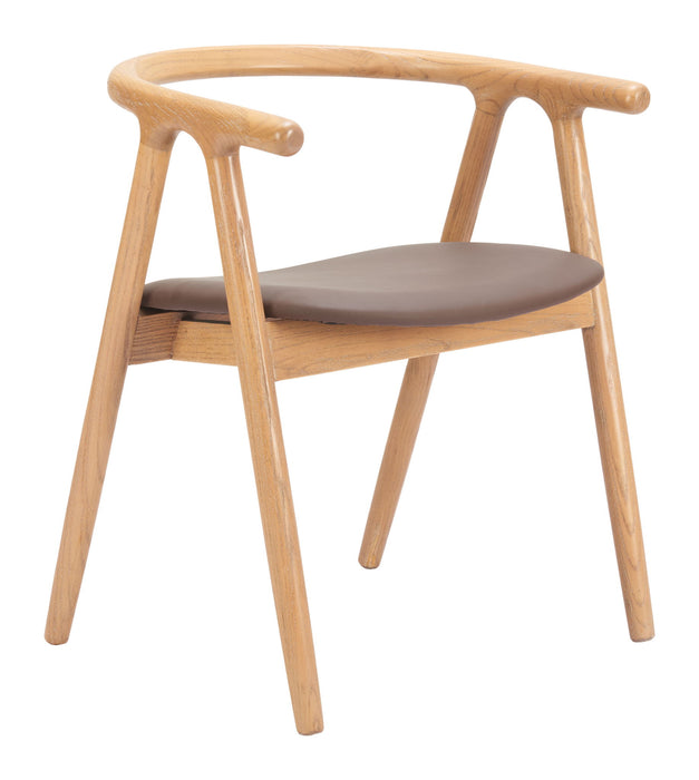 Peker - Dining Chair (Set of 2) - Brown / Natural Zuo Modern