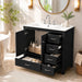 Bathroom Vanity With Sink Combo, 2 Soft Close Doors And 5 Drawers Hearth and Haven