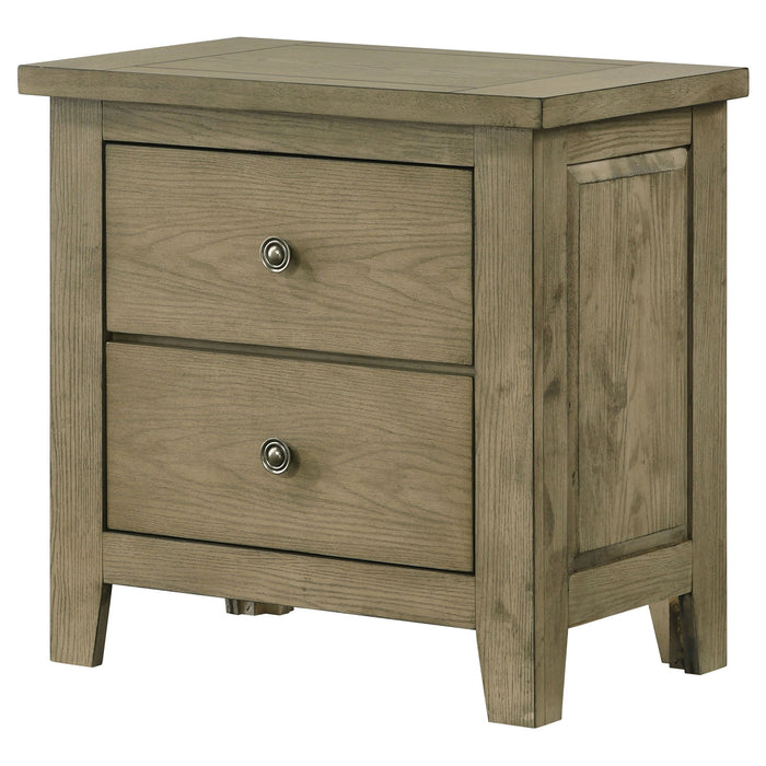 Pelton - 2 Drawer Nightstand - Oak Furniture Max