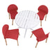 4 Piece Set Of Single Chairs, Traditional Elements With Round Table Home Essentials