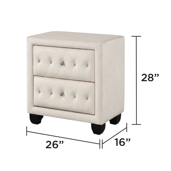 Sophia - 2 Drawer Upholstered Nightstand Matrix Furniture Group