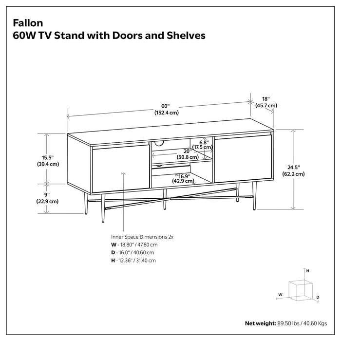 Fallon - TV Media Stand - Natural Simpli-Home