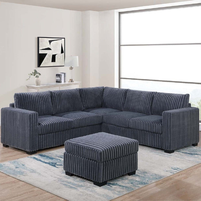Contemporary Sectional Set With Ottoman Home Essentials