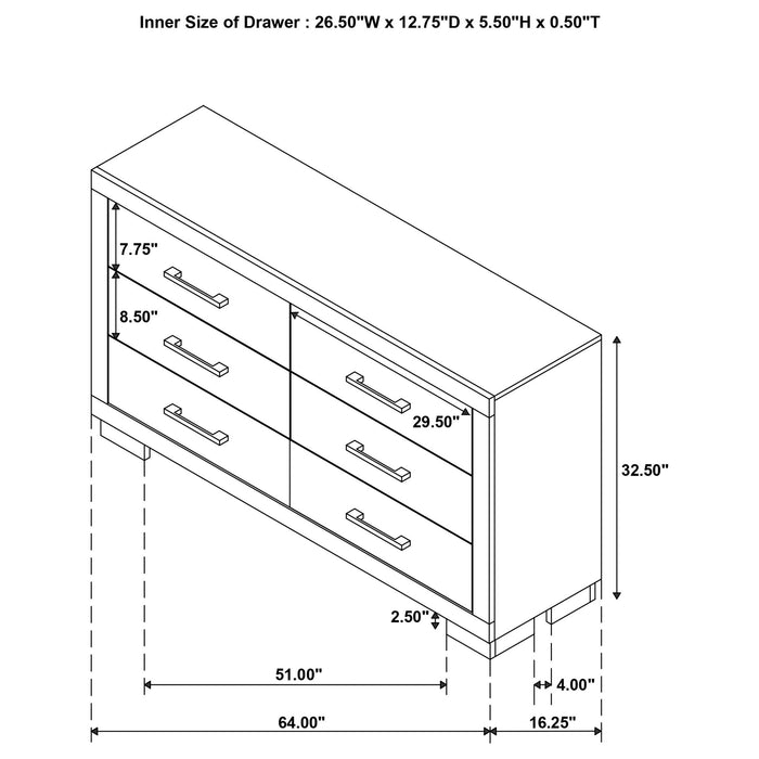 Polk - 6 Drawer Dresser Furniture Max