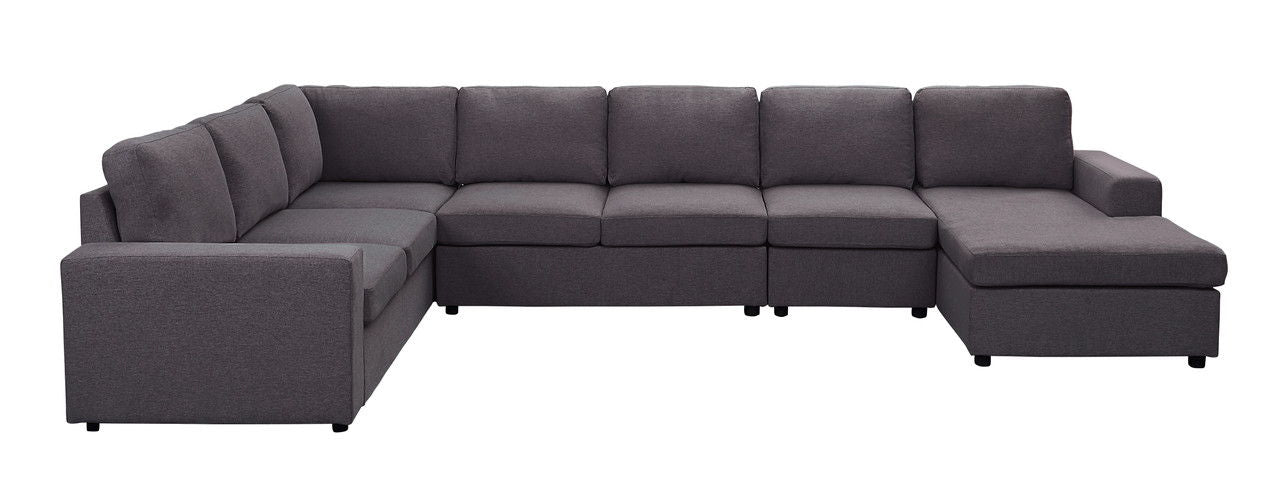 Tifton - Linen 7 Seat Reversible Modular Sectional Sofa Chaise