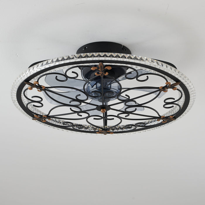 Caged Ceiling Fan With Remote Controlled LED Light - Matte Black Daily Nest