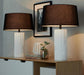 Petra - Contemporary Table Lamp (Set of 2) - Cream / Black Lumi Source