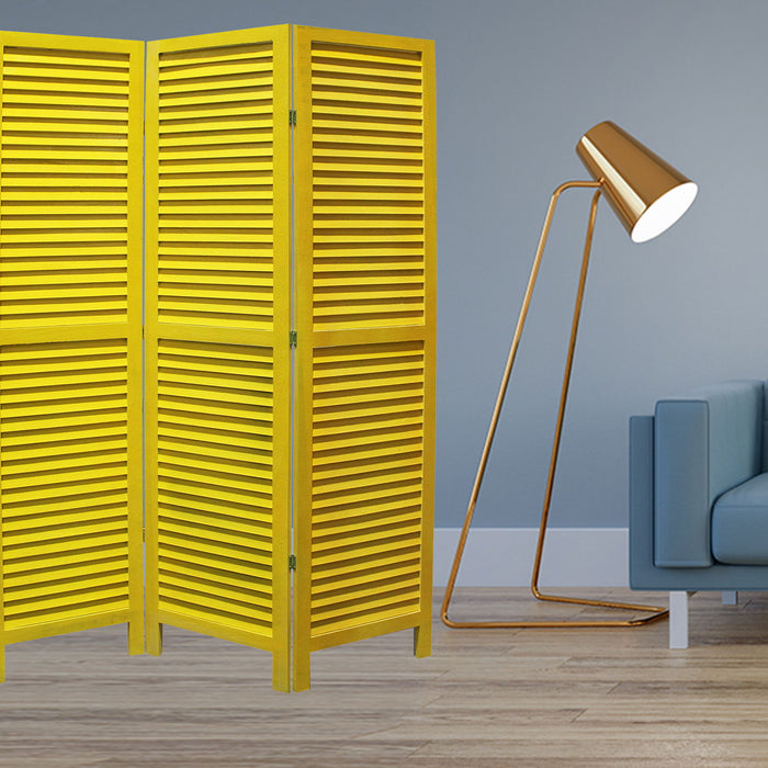 Wood Shutter Screen - Yellow