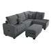 Modern Style Sectional Set With USB Port, Storage Ottoman Home Essentials