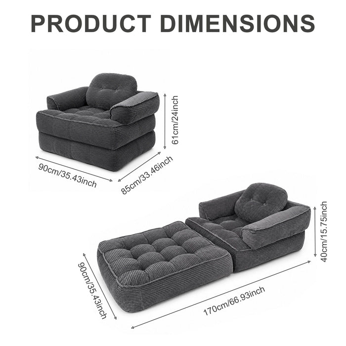 Convertible 2 In 1 Armrest Sofa For Bedroom Home Essentials