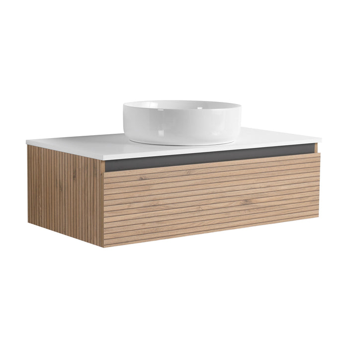 Wall Mounted Bathroom Vanity With Art Sink & 1 Soft Close Drawer Home Essentials