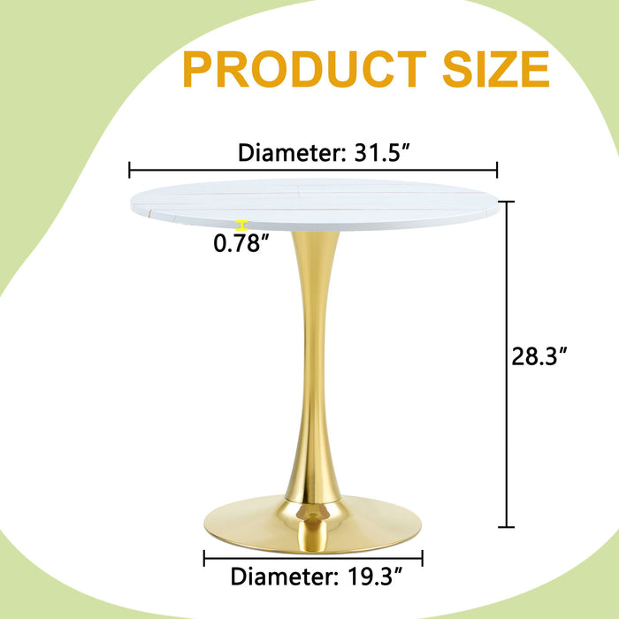 Round Dining Table & Thickened Top For Kitchen Home Essentials