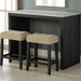Dining Table Set With Biscuit Tufted Stools - Beige / Black / Gray Home Essentials