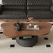 Cloud Coffee Table With 2 Drawers & Multi Layer Storage - Dark Walnut / Matt Black Home Essentials