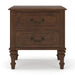 Fluted Nightstand With 2 Drawers, Bedside Table - Walnut Home Essentials