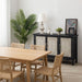 3 Door Sideboard Buffet Cabinet With Storage - Black Home Essentials