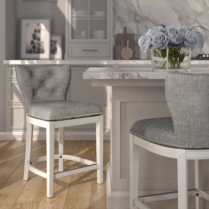 Upholstered Swivel Stool With Back Home Essentials