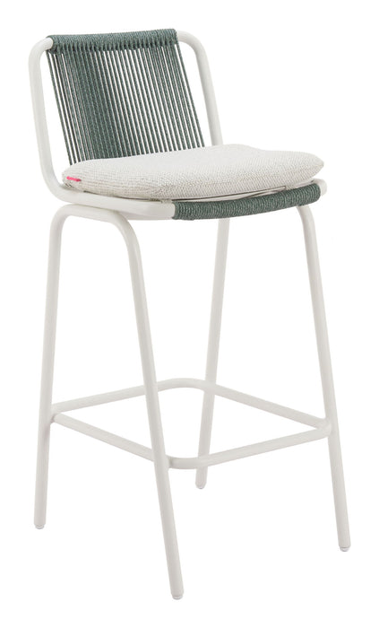 Luft - Outdoor Barstool (Set of 2) - White / Green Zuo Modern