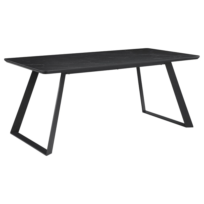 Smith - Rectangular Top Dining Table With 3 Drawers - Black Furniture Max
