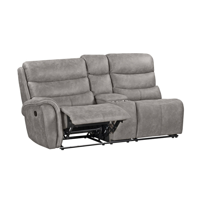 Kamari - LAF Console Loveseat With Dual Recliner - Gray