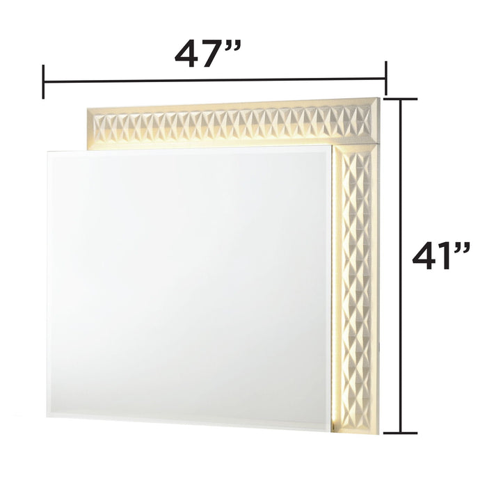 Stanley - LED Bedroom Mirror With Crocodile Texture Frame (Dresser Not Included) - Gray Matrix Furniture Group