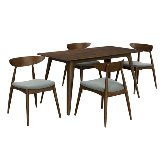 5 Piece Dining Set With Ergonomic Chairs Noble House