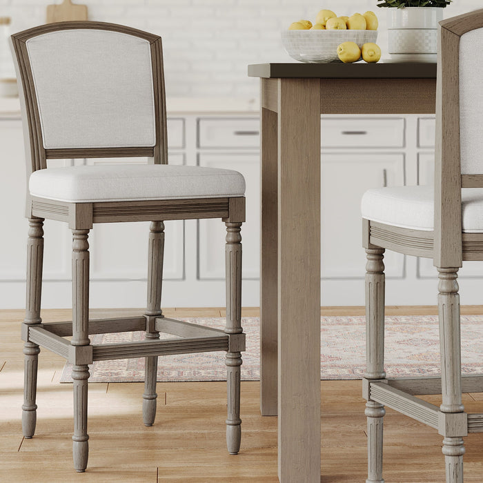 Stool With Upholstered Seat And Back Home Essentials