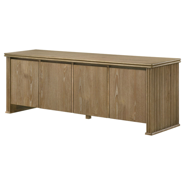 Dreydon - 4 Door TV Stand With Adjustable Shelves And Cable Management - Light Brown Furniture Max