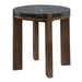 Estella - End Table With Natural Marble Top - Black Top & Walnut ACME