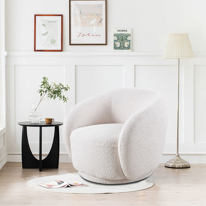 Swivel Accent Upholstered Barrel Chair Home Essentials