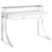 Serrano - 2 Drawer Writing Desk With Polished And Tempered Glass Hutch - Glossy White Furniture Max