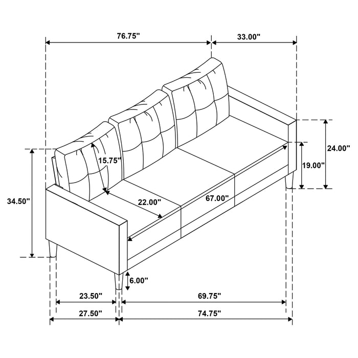 Heather - Track Arm Sofa Set Furniture Max