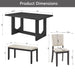 Dining Table Set, Rectangular Kitchen Table With Upholstered Chairs Home Essentials