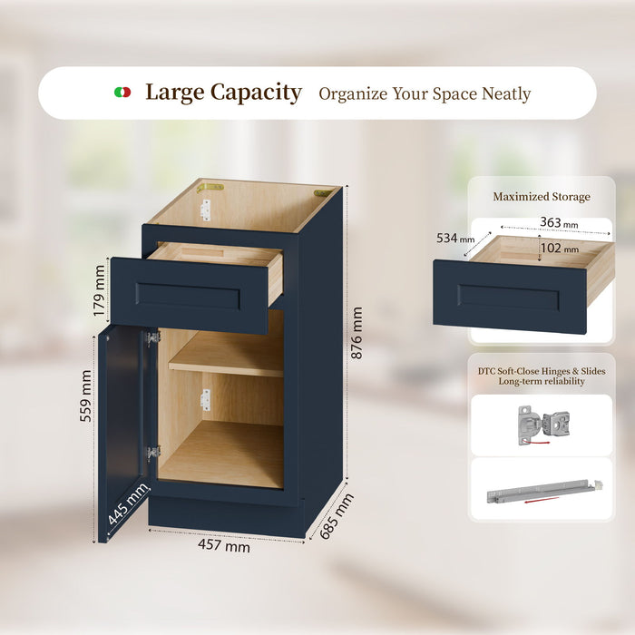 Shaker Base Cabinet & Soft-Close Door And Drawer Home Essentials