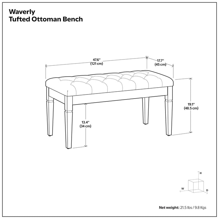 Waverly - Upholstered Tufted Ottoman Bench Simpli-Home