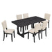 Dining Table Set, Rectangular Kitchen Table With Upholstered Chairs Home Essentials