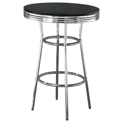 Round Bar Table With Retro Design - Black Furniture Max