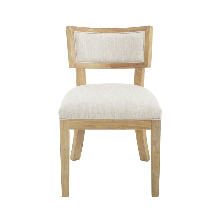 Farmhouse Style Fabric Upholstered Side Dining Chair Set Noble House