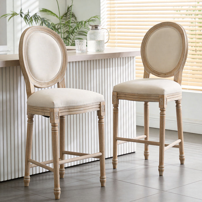 French Country Bar Chairs & Round Back (Set of 2) Home Essentials