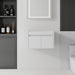 Floating Bathroom Vanity Cabinet, Soft Close Double Drawers, Open Side Storage, Wall Mounted, Cabinet Only Home Essentials