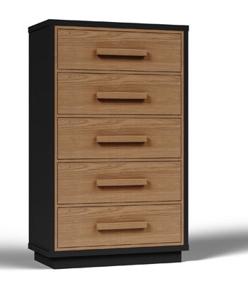 Kozmour - Five Drawer Chest - Black / Brown Signature Design by Ashley®