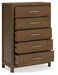 Cabalynn - Five Drawer Chest - Light Brown Signature Design by Ashley®