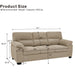 3 Seater Sofa With Padded Armrests And Triangular Leg Home Essentials
