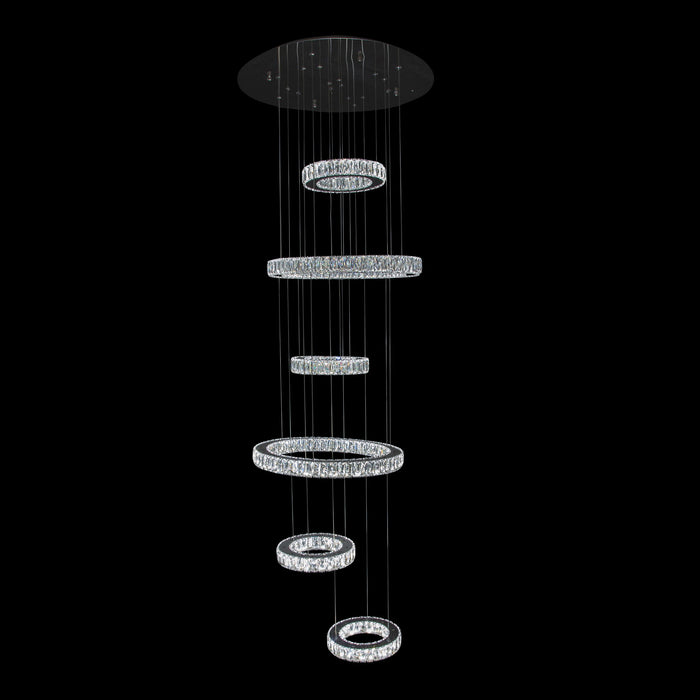 Michael Amini Lighting - Galaxy Modern 49" Crystal Chandelier - Chrome Michael Amini
